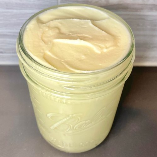 Whipped Tallow Balm Recipe in Glass Jar