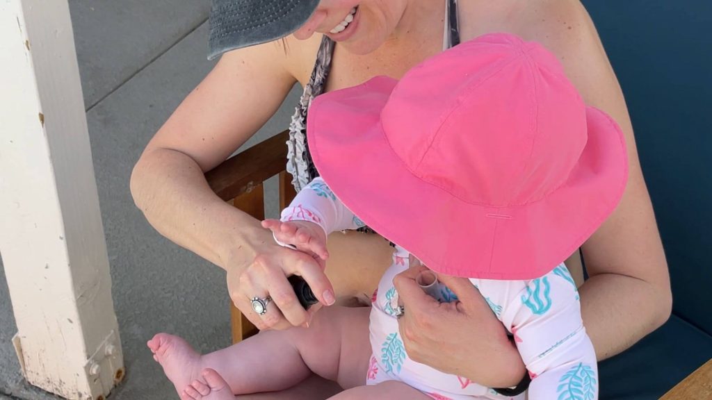 Spraying My Baby with DIY Vitamin C Swim Spray for Natural Chlorine Detox