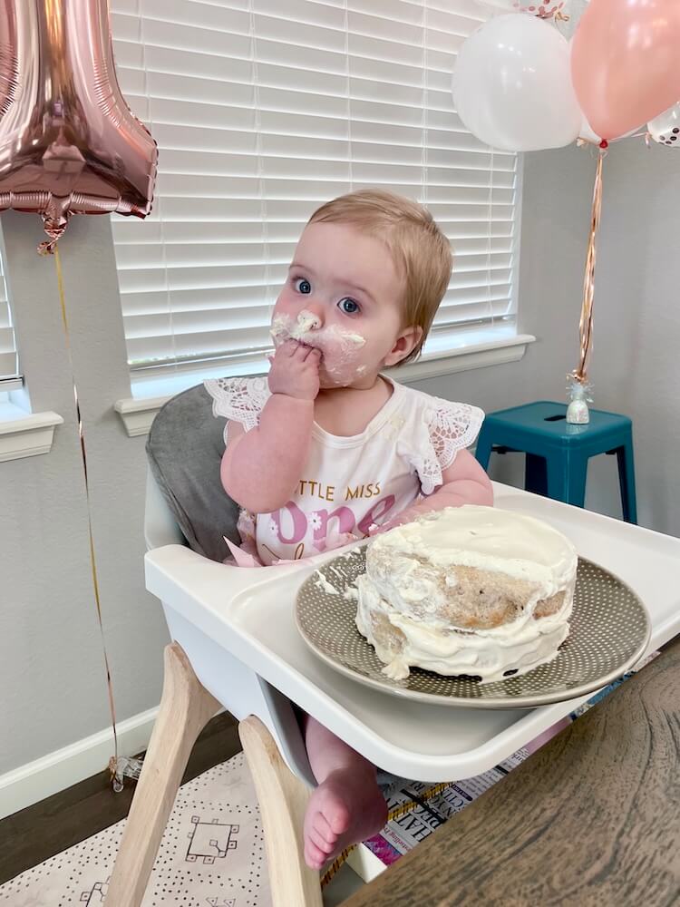 Baby Eating Healthy Smash Cake Recipe for First Birthday
